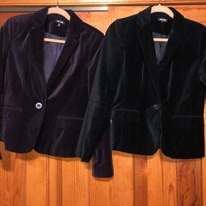Purple and black velour blazer